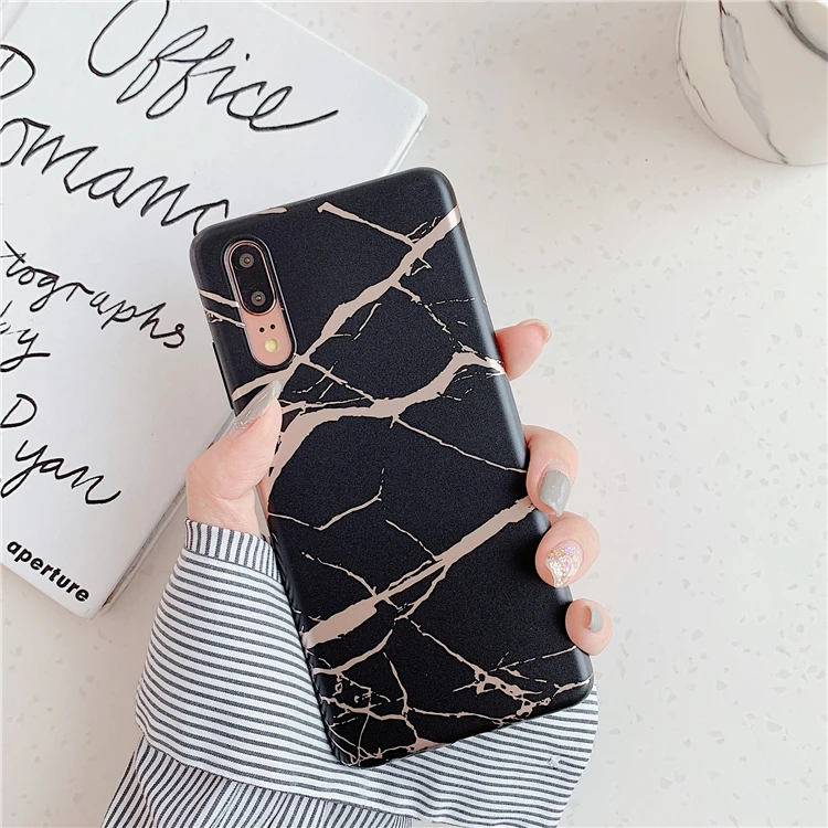 HXM чехол для телефона huawei mate 30 Lite P30 P20 Pro Lite mate 20 Pro Lite гальванический геометрический мрамор мягкая IMD задняя крышка - Цвет: Небесно-голубой