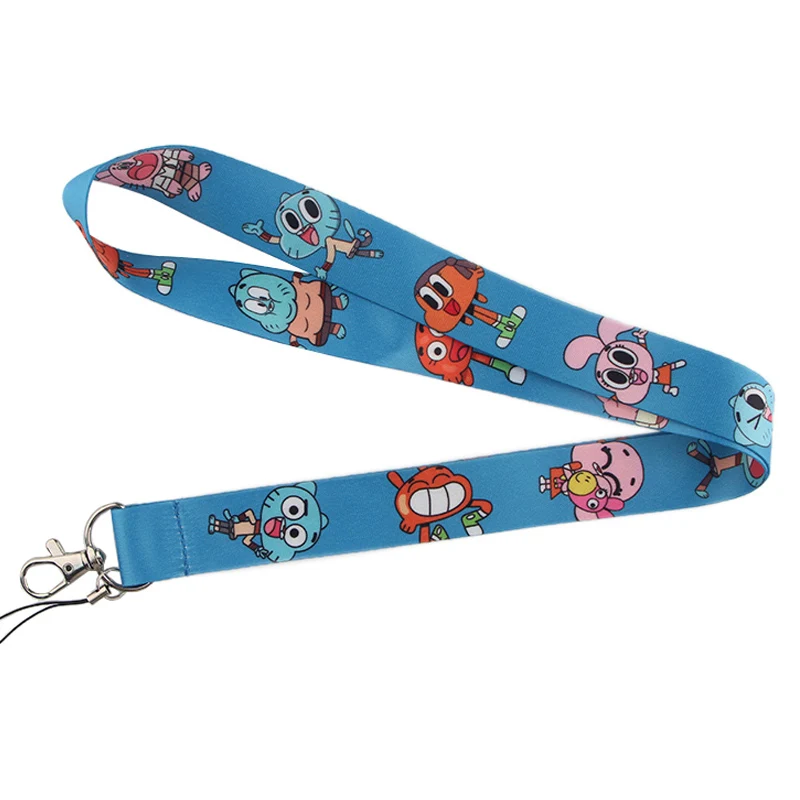 CA226 удивительный мир Gumball Талреп Брелок для ключей значок ID Мобильный телефон Веревка шейный ремень аксессуары Подарки