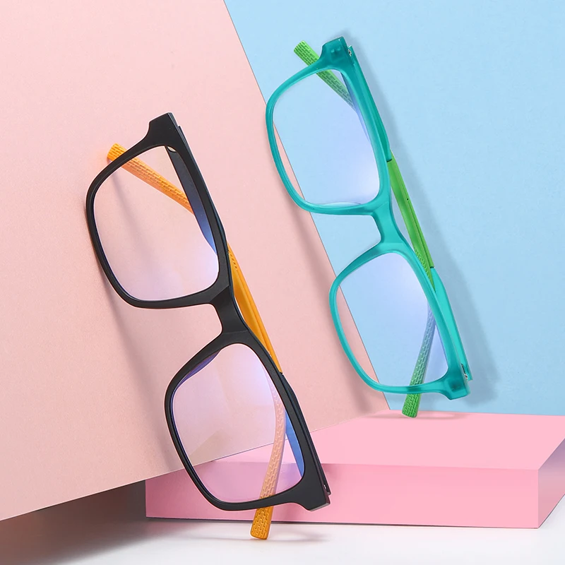 Kids Anti-blue Light Glasses Square Prescription Eyeglasses TR90 Optic Myopic Hyperopia Glasses Lens