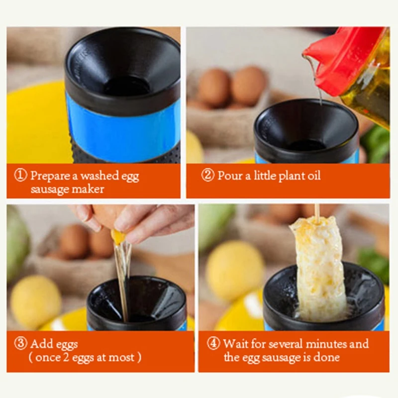 220V Electric Household Diy Electric Automatic Rising Egg Roll Maker Cooking Tool Egg Cup Omelette Master Sausage Machine Eu Plu