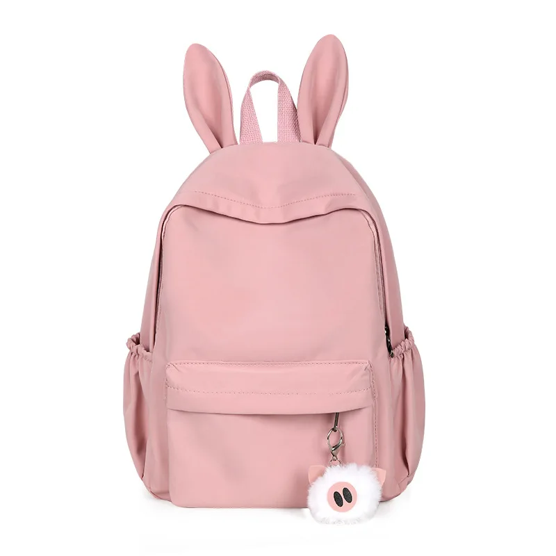 Disciplinario debate Reprimir Mochila escolar para adolescentes de color rosa, morral para chicas,  mochilas para estudiantes de secundaria, mochila grande negra con Orejas de  conejo de nailon|Mochilas| - AliExpress