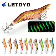 92mm 15g Fishing Lure Artificial Squid Hook Jigs Noctilucent Squid Cuttlefish Jigs Lures Spinnerbait Wood Shrimp For Sea Fishing