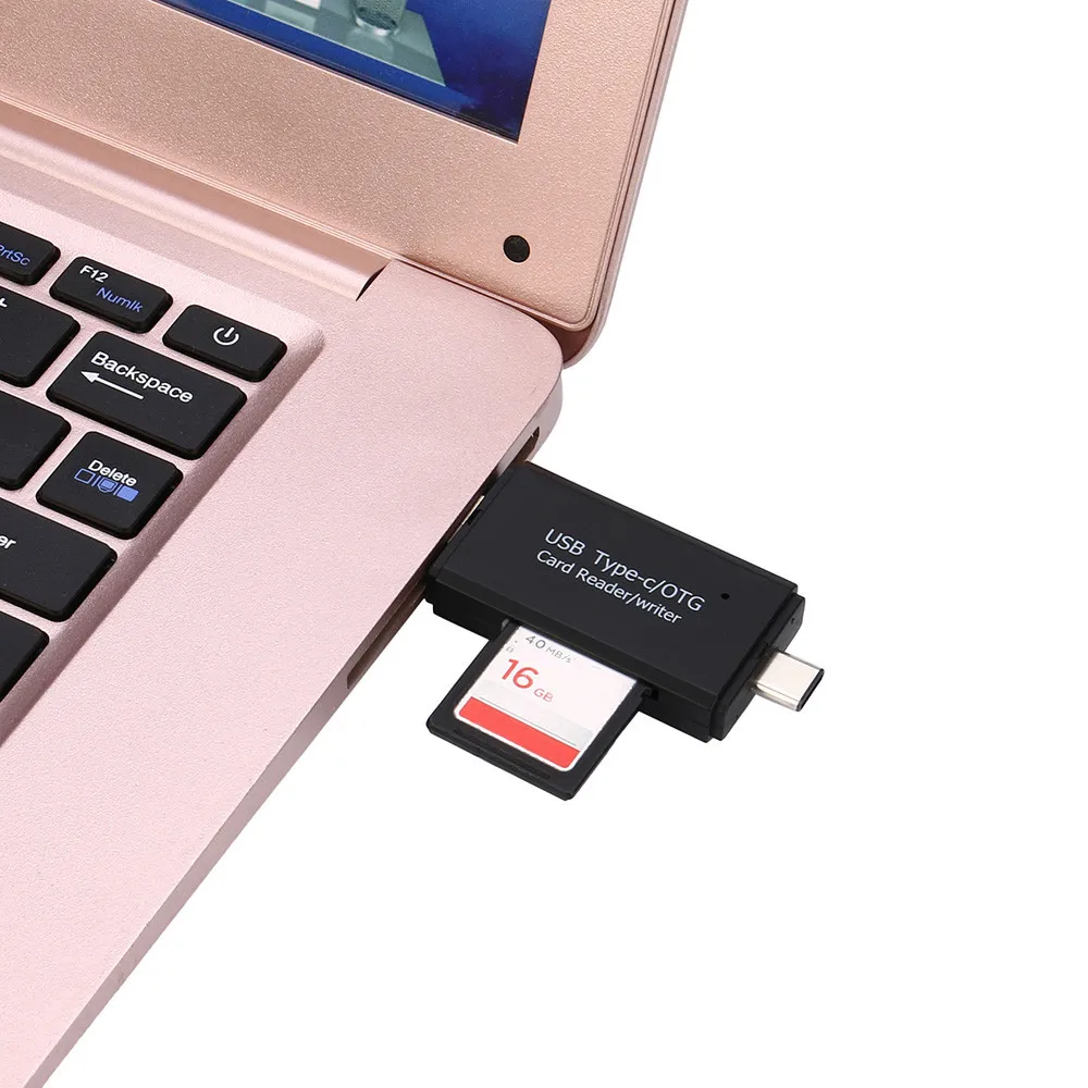 2 IN 1 USB3.1 Type C OTG SD/Micro SD Card Reader With USB 2.0 & Micro Plug 480Mbps Data Transfer Rate | Компьютеры и офис