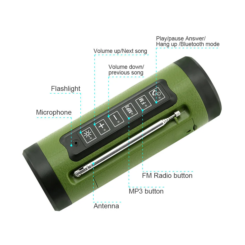 CHYI Bluetooth беспроводной bt-динамик с fm-радио портативный мигающий свет Многофункциональный Саундбар мини-бумбокс для пеших прогулок