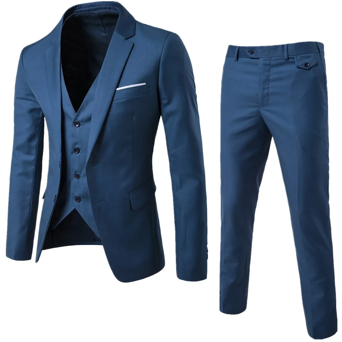 

XF002 S-6XL high quality Man suit three piece suit Blazer &Vest Jacket &Pants wedding groomsman Business Casual Blazer Suits