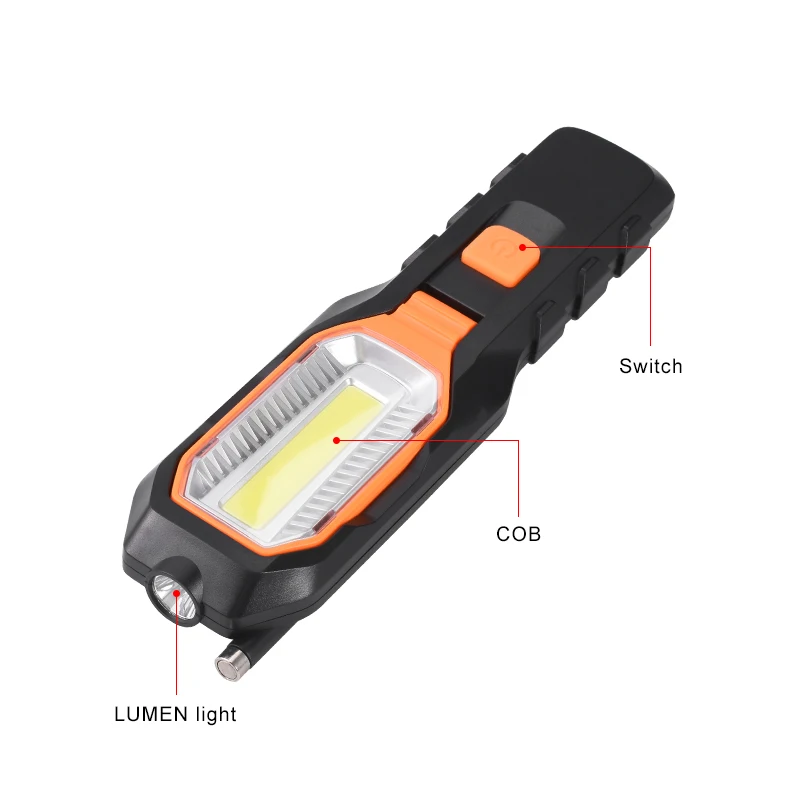 COBA cob рабочий светильник, портативная Светодиодная лампа для кемпинга 2000LM, 2 режима, магнитный крючок, 3* AAA батареи, водонепроницаемый точечный светильник