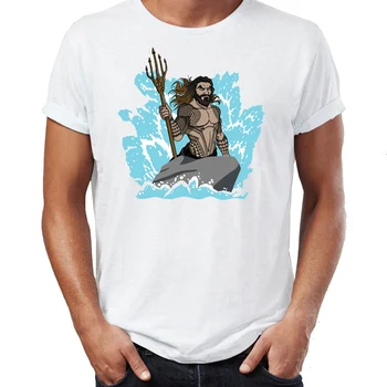 

Brand New Men T Shirts 100% Cotton The Little Merman Aquaman Funny Awesome Artwork Drawing Printed O-neck Tee Shirts Oversize
