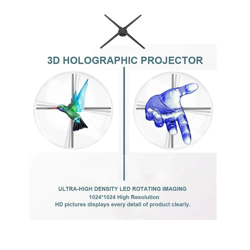 2019 Новое поступление 70 см 1024*1024 разрешение 3d голографический светодиодный