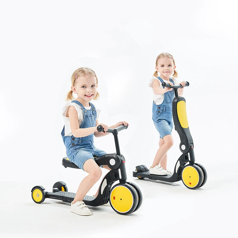 US $123.62 5 in 1 Children Three wheel Balance Bike Scooter Multifunction Deformation Tricycle Baby Walker 26 Years Ride Toys