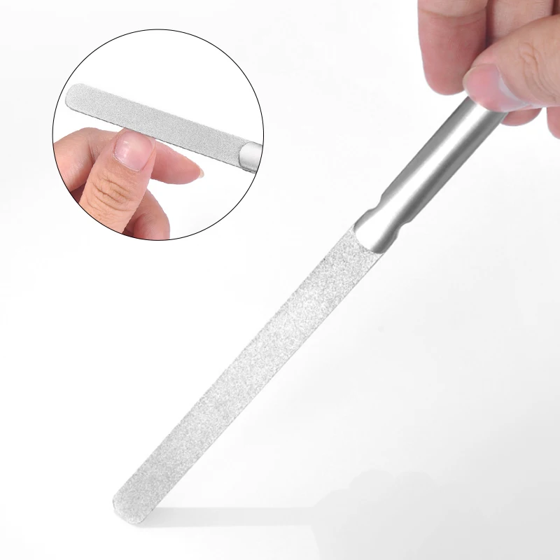 1PC Professional Stainless Steel Nail File Buffer Metal Double Side Grinding Rod Manicure Pedicure Scrub Art Accessory Tool | Красота и
