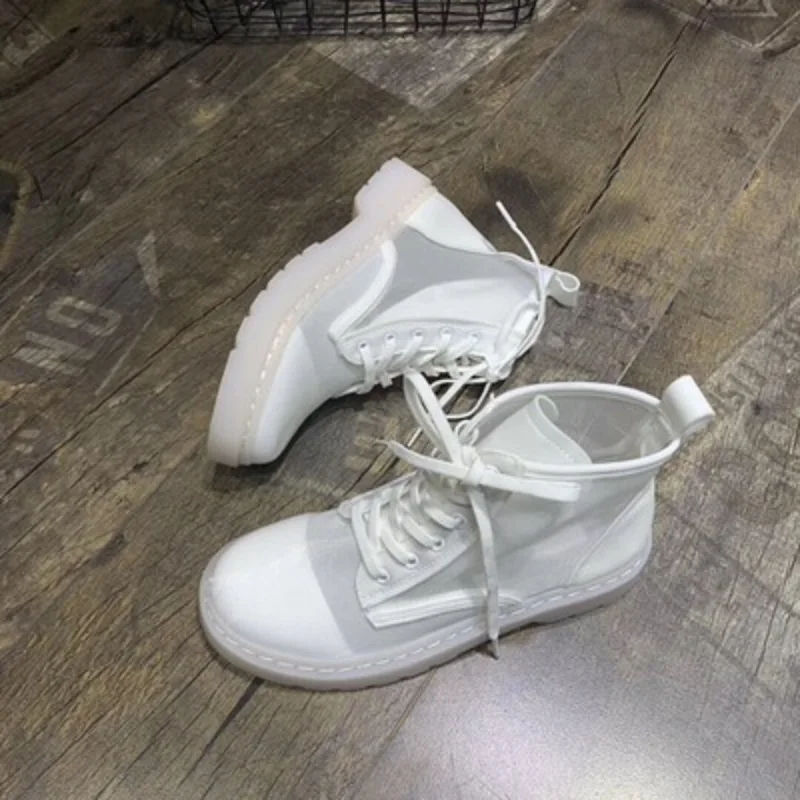 

Breathable mesh Martin boots 2019 summer new tendon bottom casual foreign gas wild lace women's short boots tide