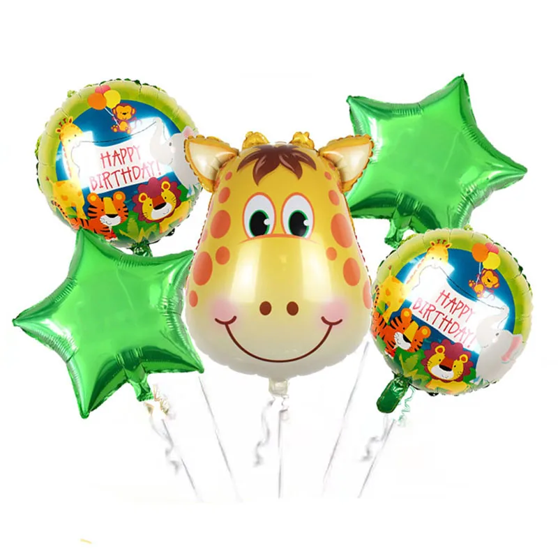 Для вечеринки в стиле сафари джунглях 5 шт. животные тигр Лев обезьяна Зебра жираф