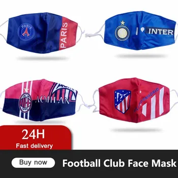 

Football League club Face Mask Protective Reusable Facemask With PM 2.5 Filter Mascarillas 3D Printing Mouth Caps Fan Souvenirs