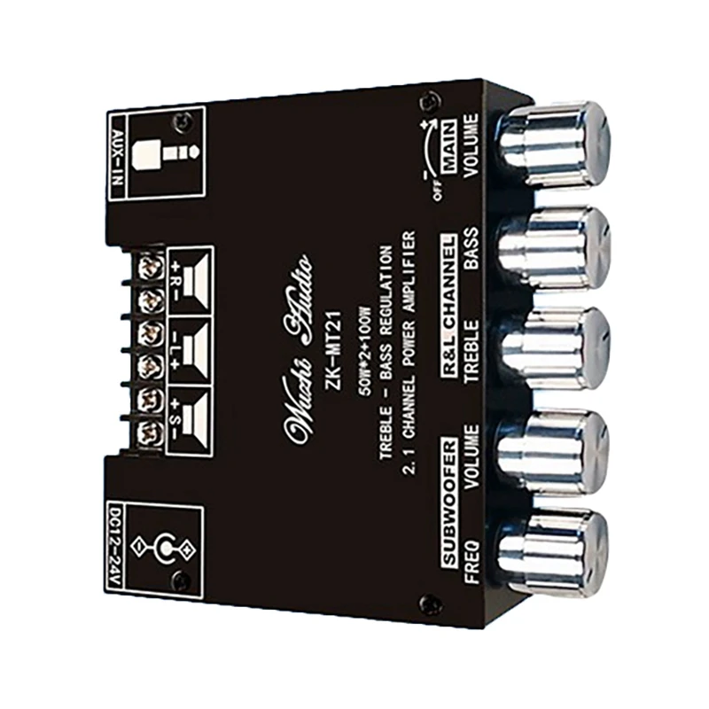 ZK-MT21 2 1-Channel BT5.0 + AUX цифровой усилитель мощности плата модуля TPA3116 50Wx2 100 Вт мощный