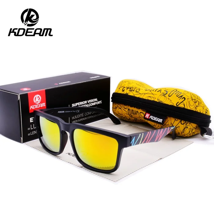 KDEAM женские мужские солнцезащитные очки летние пляжные солнцезащитные очки мужские спортивные Квадратные солнцезащитные очки модные очки UV400 KD1123 - Цвет линз: C23 with box