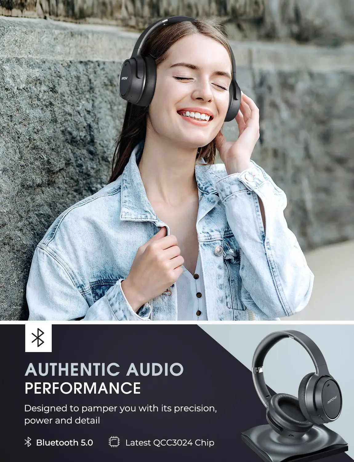 Mpow H19 Bluetooth 5.0 Wireless Over-Ear Headphone