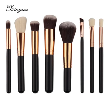 

XINYAN 8pcs Eyeliner Makeup Brush Set Foundation Black Powder Blush Eyeshadow Concealer Eye Cosmetic Face Beauty Tool