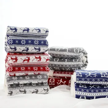 

Christmas Knitted Baby Blanket Thick Lambskin Warm Throw Kids Plaid Blanket Fuzzy Sofa Bedding Blanket Baby Blankets Bedspread