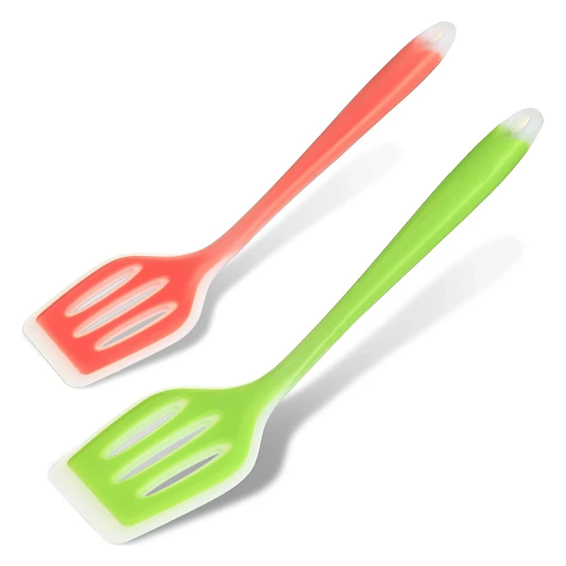 Купить 2 Pieces Silicone Turner Spatula Slotted Heat Resistant Non-Stick Kitchen Utensil For Fish Eggs Pancakes 12 Inch  Дом и сад | Cooking Tool Sets (1005003447834469)