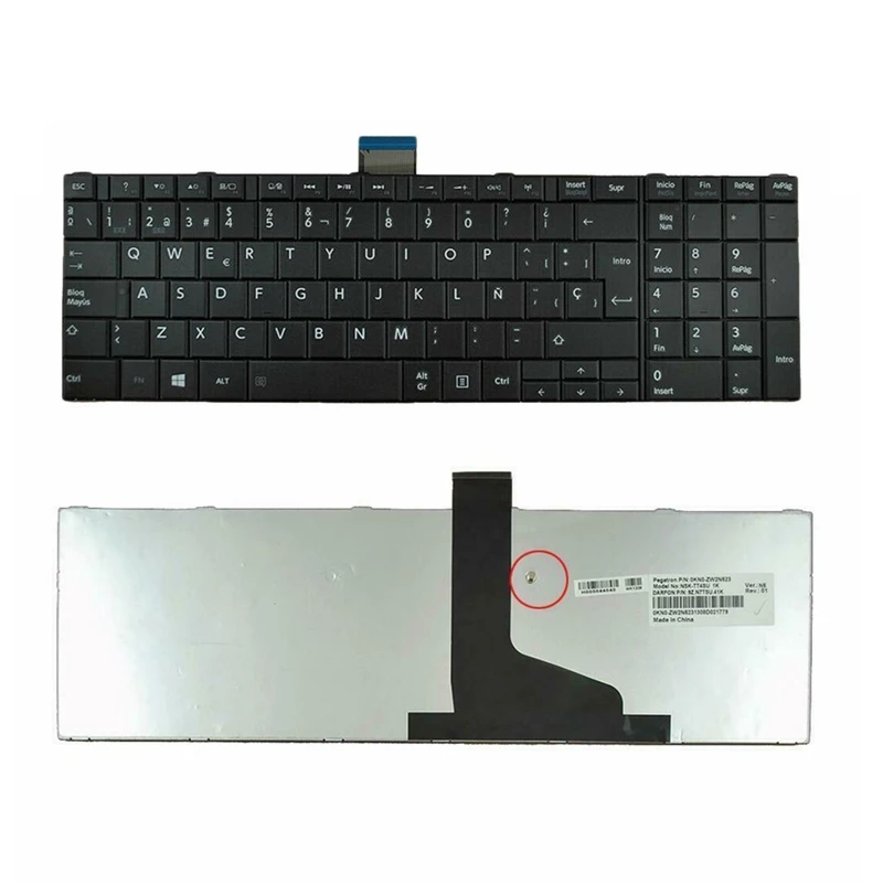 Черный, SP раскладка Клавиатура для ноутбука Toshiba C850 C855D C850D C855 C870 C870D C875 C875D SP