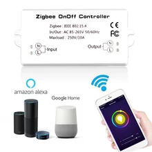 Умный переключатель ZIGBEE AC85-265V, базовый Умный домашний пульт дистанционного управления, Модуль Автоматизации включения/выключения, работающий с Alexa Amazon Google Home