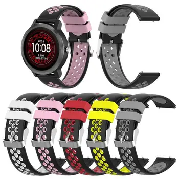 

20mm Silicone Watch Strap Bracelet Band with Buckle Soft Non-Toxic Tasteless Waterproof Durable for Garmin Vivoactive3/3 Music