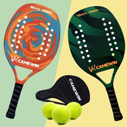 Professional Carbon Tennis Racquet Equipment Beach Tennis Paddle Racket Soft EVA Face Pickleball Raqueta With Bag For Adult