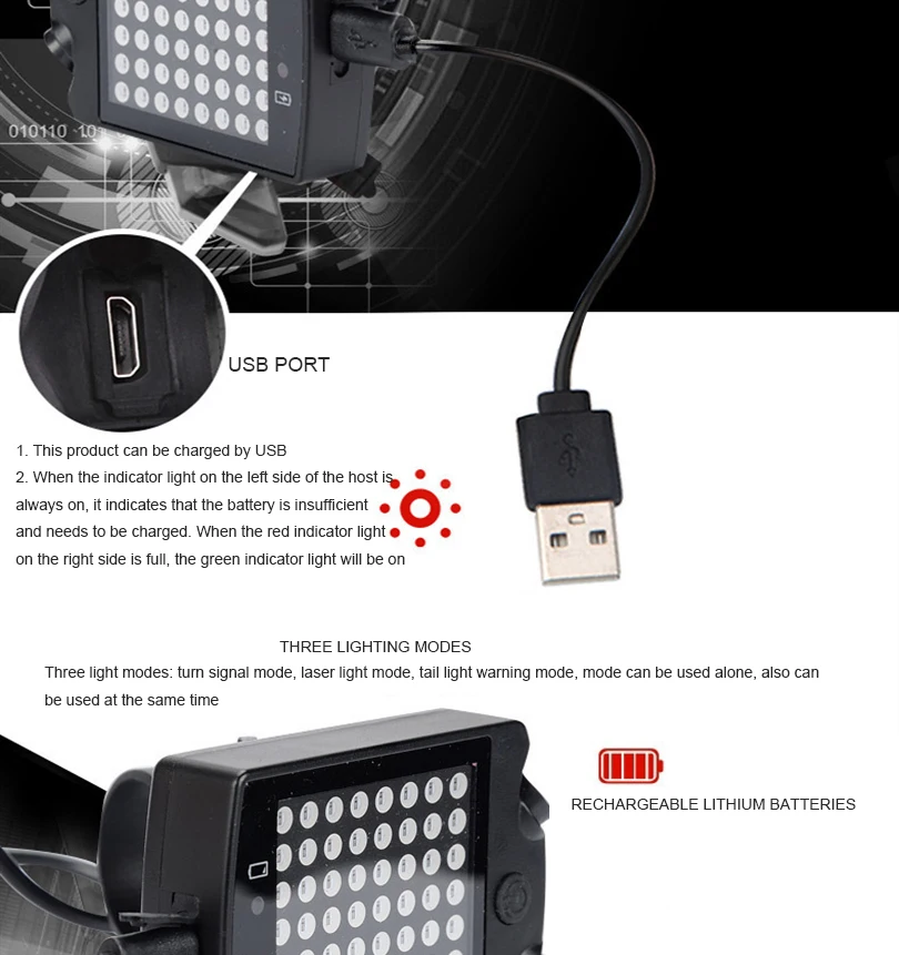 Велосипедный фонарь задний фонарь автоматический указатель направления usb зарядка MTB велосипед Предупреждение свет набор
