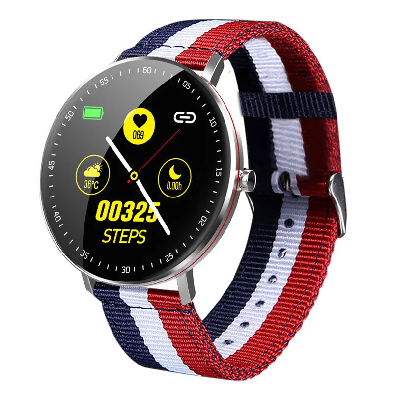 Canvas Смарт-часы F19, Bluetooth 5,0, смарт-браслет, Спортивные Цифровые Смарт-часы, кровяное давление, фитнес-браслет, пульсометр, iOS, Android часы - Цвет: Canvas