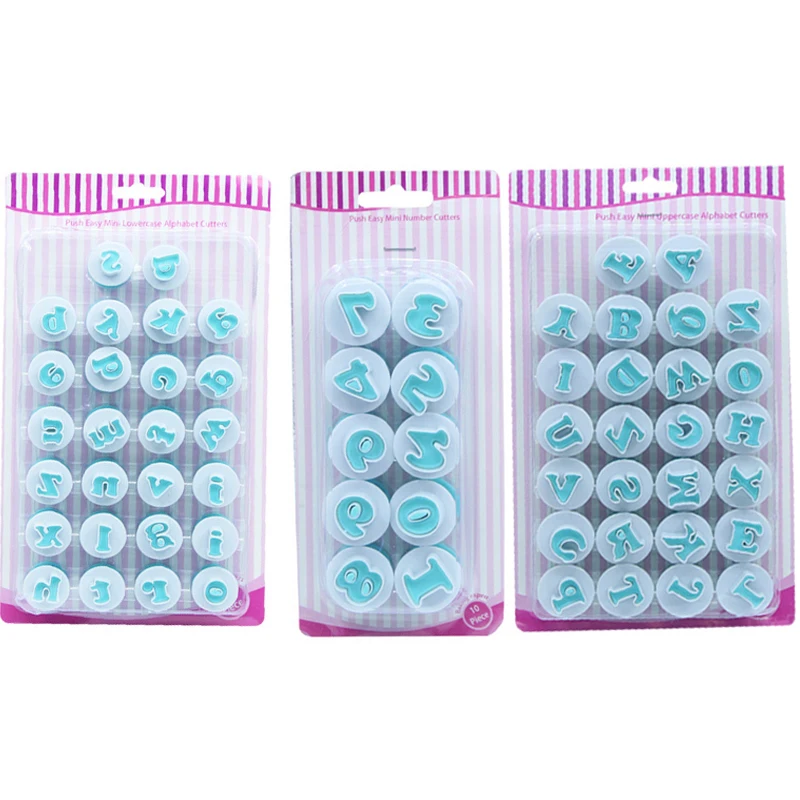10/26pcs Upper& Lowercase Alphabet Cookie Cutter Capital Letters Fondant Cutter Plastic Baking Cupcake Mold Cake Decor