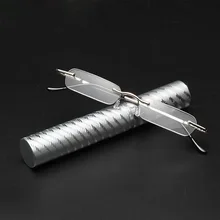 Rimless Mini Reading Glasses Men Women Alloy Presbyopic Eyeglasses Anti Fatigue Glasses Diopter 1.0 1.5 2.0 2.5 3.0 3.5 Unisex