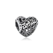 CKK Подходит для Пандора браслет Семья Сердце Шарм Для Подвески для изготовления украшений Серебро 925 оригинальные бусины