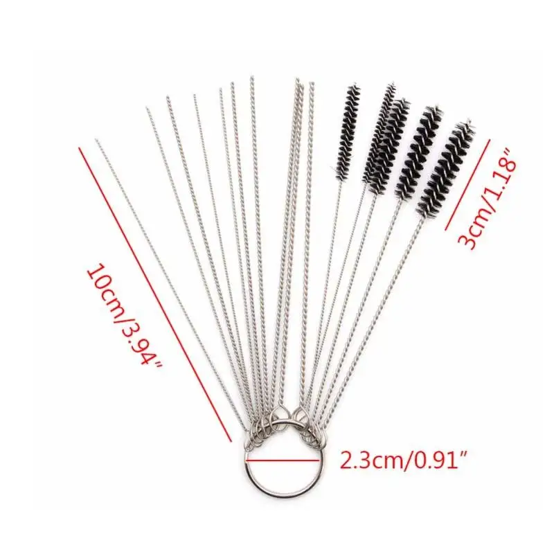 Car Motorcycle Carburetor Jet Dirt Remove Clean Tool 10 Cleaning Needles + 5 Brushes Kits Auto Engine Care Cleaning motorcycle carburetor jets
