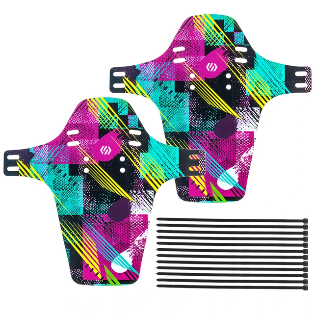 CHOOEE Bicycle Fender, PP MTB Mountain Bike Front+Rear Universal Mudguard 2pcs Rainbow line