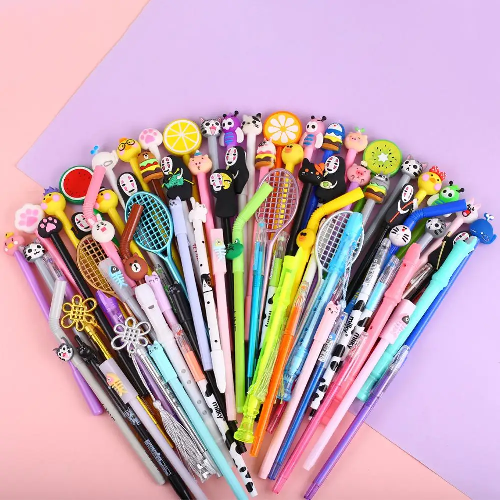 100Pcs/set Funny Kawaii Cute Gel Pen Spirited Away Totoro Kawai Anime  Stationery Back to School Supply Stationary Office Thing - AliExpress