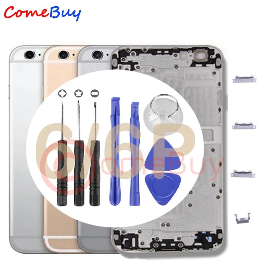 Для iPhone 6S Plus задняя крышка батарейного отсека задняя дверь чехол для Apple iPhone 6S задняя крышка корпус 6 6P средняя замена шасси