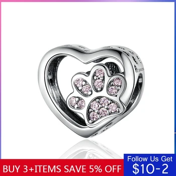 

CodeMonkey 100% Real 925 Sterling Silver Footprints Of Love Charms Fit Original 3mm Bracelet Beads DIY Jewelry CMC1191