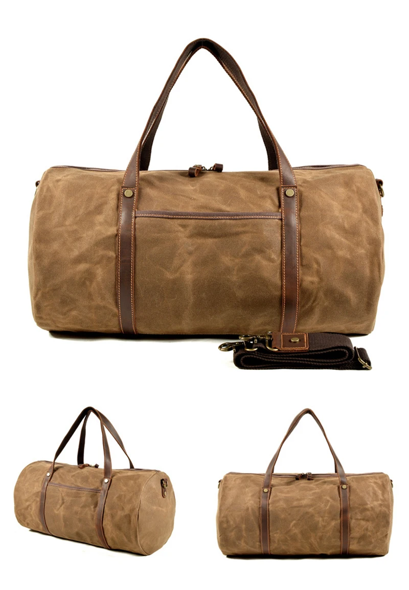 Canvas Duffle Bags Grey Brown Green And Black