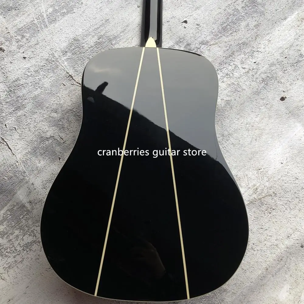 Новинка, модель D35, акустическая гитара, цельный топ, подписка от Jonny cash, черная электрогитара, гриф из розового дерева