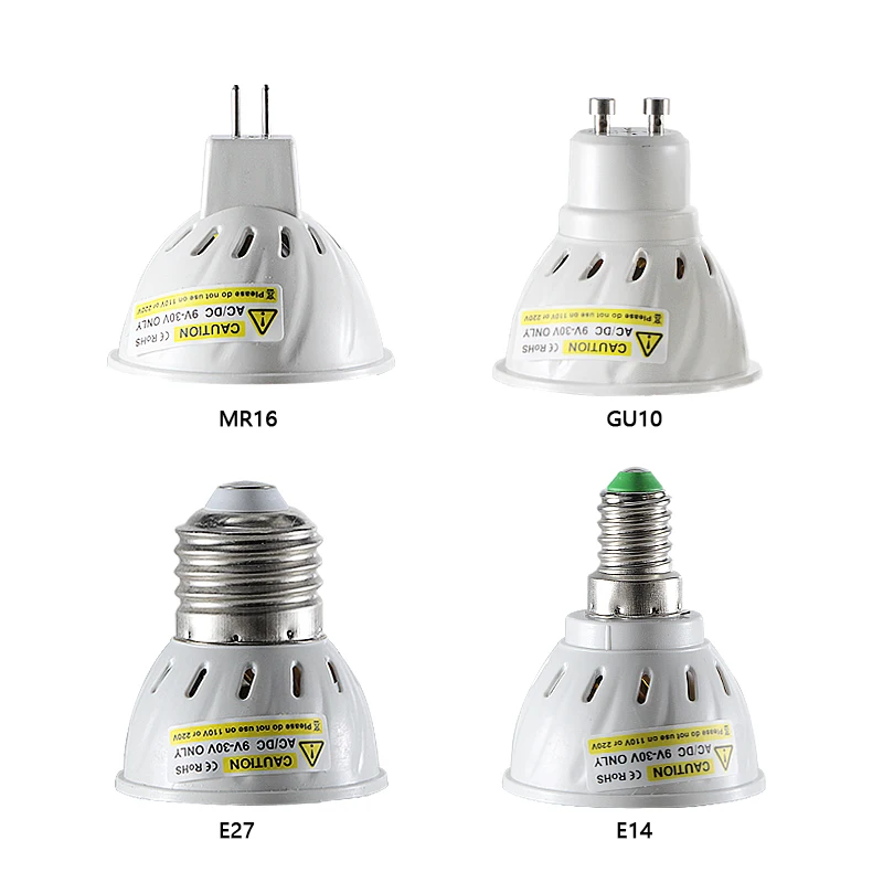 6 шт. лампада led e27 E14 MR16 GU10 3 Вт прожектор низкого напряжения Ac Dc10v до 30 в энергосберегающая лампа 12 24 В вольт точечная лампа освещение
