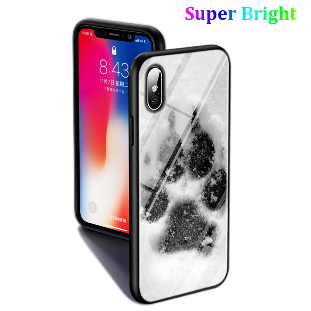 Черный Модный черный чехол с волком для iPhone 11 11Pro X XR XS Max 8 7 6 6S Plus 5S 5 SE глянцевый