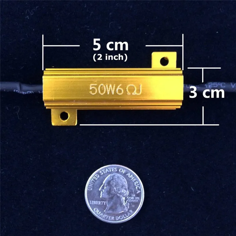 Горячая 2 шт 50 Вт 6ohm нагрузочные резисторы Fix светодиодный фонарь быстрая гипер вспышка поворотник мигает код ошибки