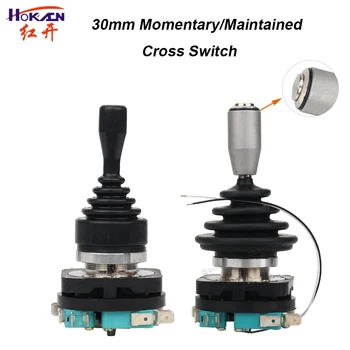 

30mm Joystick Switch with Push Button Switch 4 position Momentary Latching Monolever Cross Rocker Toggle Switch HKSF4