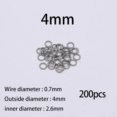 3-15mm Diameter Stainless Steel Open Single Loops Jump Rings Split Ring For Jewelry Making DIY Connector Accessories