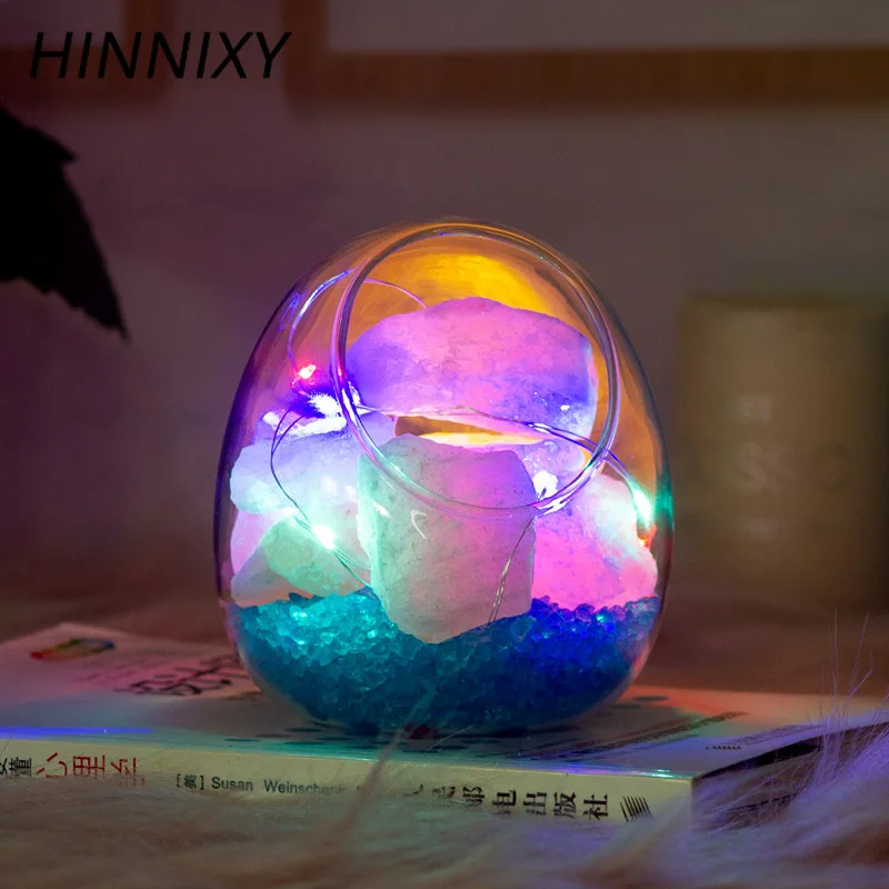 Соляная Лампа Hinnixy с USB затемнением натуральный Гималайский очиститель воздуха