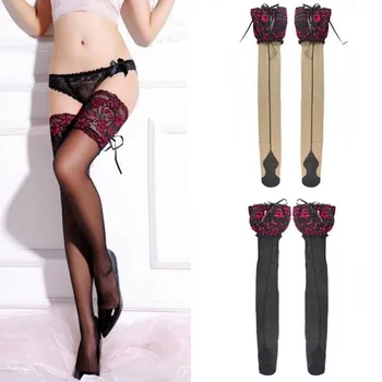 

Women Hollow Out Print Sexy Lingerie Lace Splicing Free Size Stock колготки женские medias de mujer чулки женские эротические