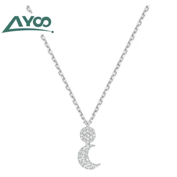 

AYOO High Quality SWA Fashion Romantic Jewelry MY Pendant Cute Moon Necklace Clavicle Chain Free Shipping