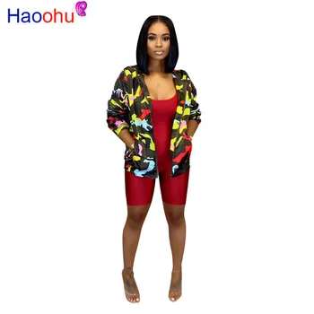

HAOOHU Camouflage Hooded Coats and Jackets Women Clothing Plus Size Fall Top Harajuku Ladies Oversized Long Sleeve Outerwear