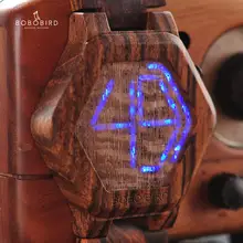Светодиодный Дисплей деревянные часы BOBOBIRD электронный Наручные часы ночного видения, часы модные часы relogio masculino с подарочной коробке L-T05