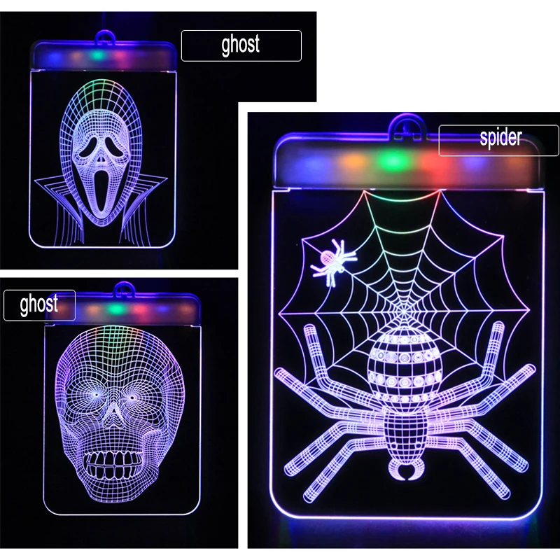 USB 3D праздничные светодиодные лампы для Хэллоуина ночные оконные декоративные